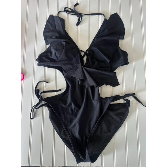 SHEIN Bundle of 2 Swimsuit Bikini One Piece Swim Beach Resort Size XL Black Pink - Picture 6 of 8